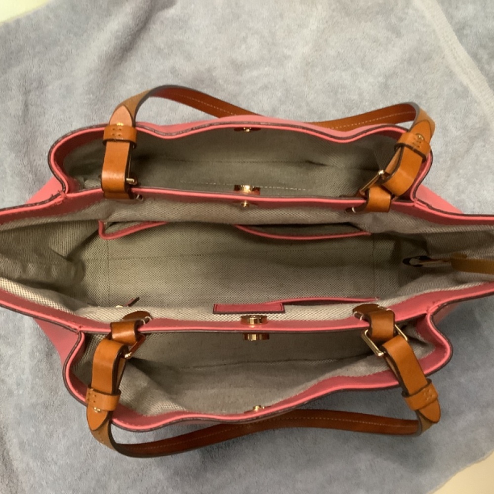 EUC pink Dooney & Bourke saddle, tote bag purse large - Picture 6 of 16